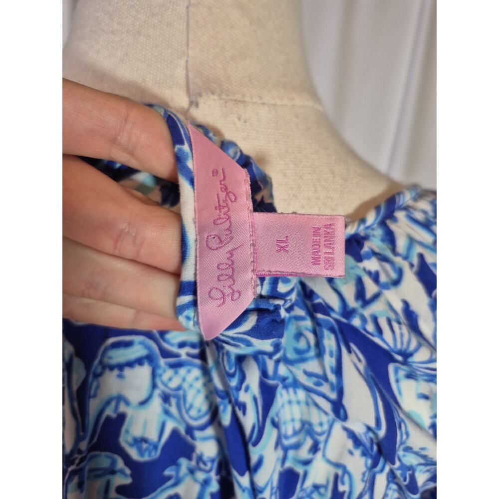 Lilly Pulitzer Dawn Blue Cotton Top XL - Picture 10 of 10